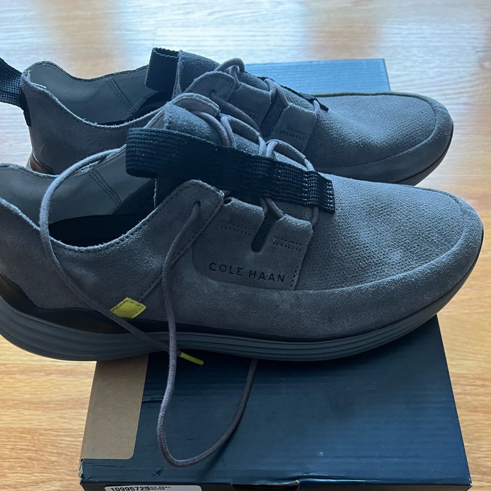 Cole Haan Men's Grandsport Apron Toe Sneaker - Quiet Shade Grey Size 7.5